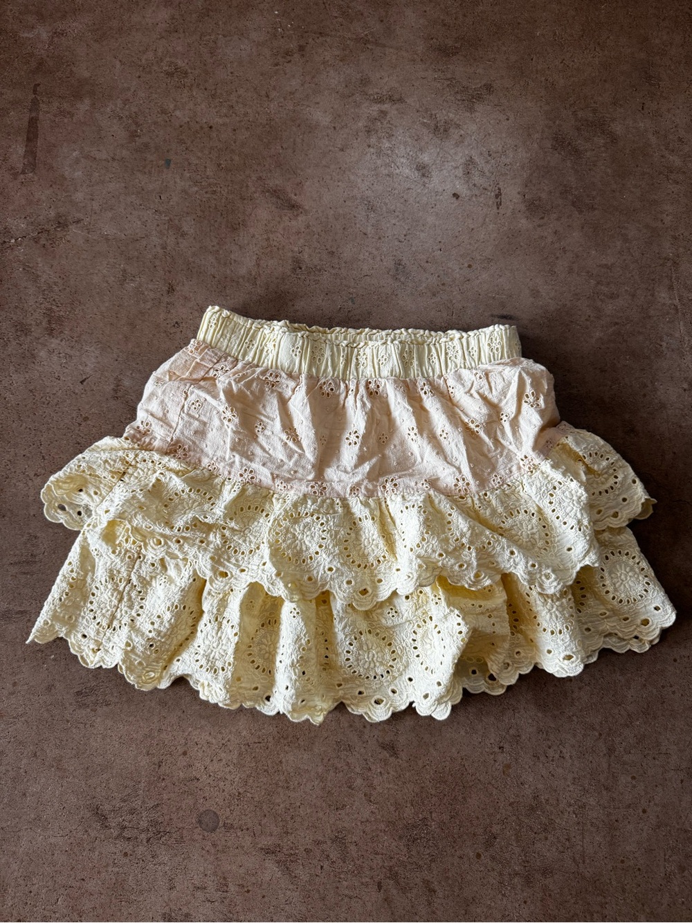 Kids LOFT Light Yellow Tiered Mini Skirt